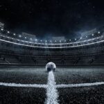暗いサッカースタジアム
