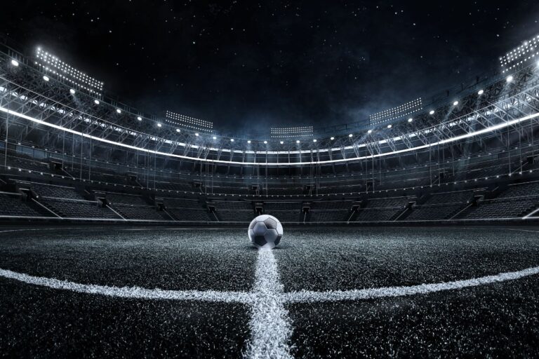 暗いサッカースタジアム