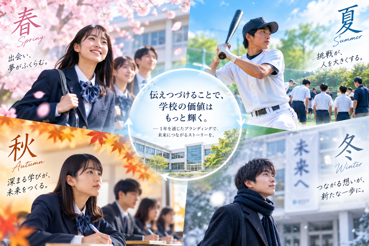 春夏秋冬を通じた学校ブランディング